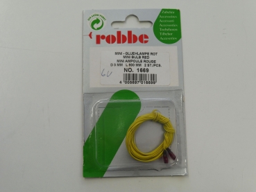 Robbe Mini Bulb Red 3.0mm| 6V | 2 pieces # 1669